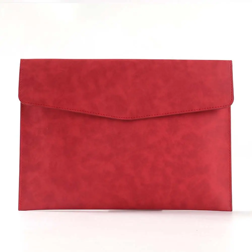 Large Capacity PU Leather Document Organizer and Business Handbag with Button Design