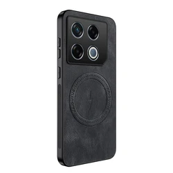 Luxurious Leather Feel Shockproof Back Cover - Soft Protective Phone Case in Elegant Design for Infinix GT 20 Pro (Black)