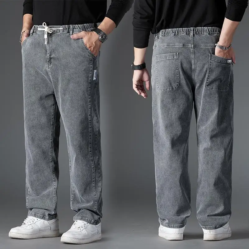 Men's Jeans Plus Size Straight Denim Fabric Pants for Fat People 45-150kg Hombre Wide Leg Jeans Pantalon Homme for Men denim pants denim trousers