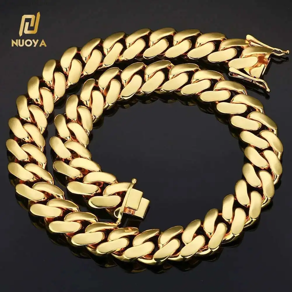 2263186-6b8a8e.jpg Se2a8d14b0dac4ceeafa20ad4f11f4655Y High Polished Cuban Chain for Men Women 18K Gold Plated 22mm Cuban Link Chain Necklace Hip Hop Jewelry Mallzona