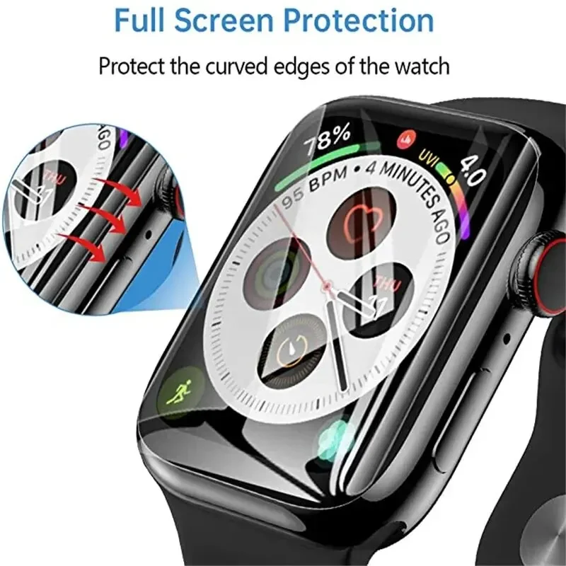 5PCS Protection Film for Apple Watch 9 5 6 SE 40mm 44mm 41mm 45mm Screen Protector for Apple Watch 5 6 7 8 9 41mm 45mm 40mm 44mm