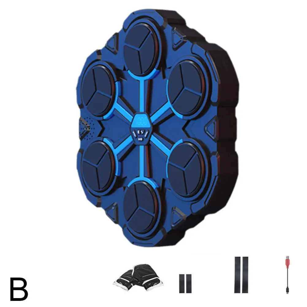 Sports Music Boxing Machine Home Bluetooth Smart Reaction Exercise Trainer Target Decompression Wall Target For Kids And Al W4O0