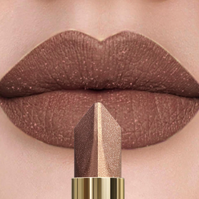 1PC Glitter Shiny Metallic Two Tone Lipstick Matte Pearlescent Lip Tint,Long Lasting Lip Senior Lip Makeup Gifts Lip Gloss Coste