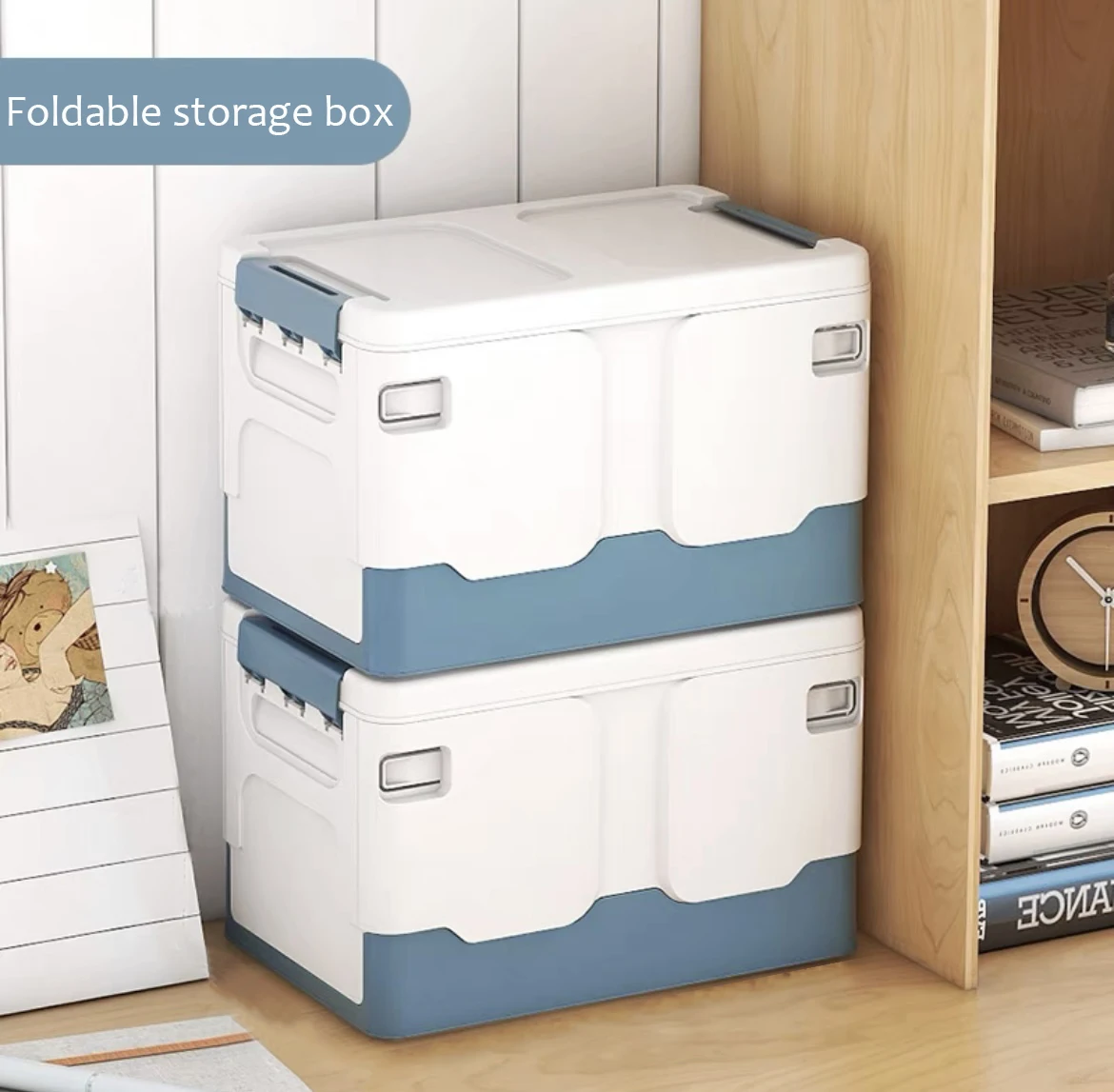 

Household plastic storage box book storage box clothes organizer foldable book box children's toy storage box