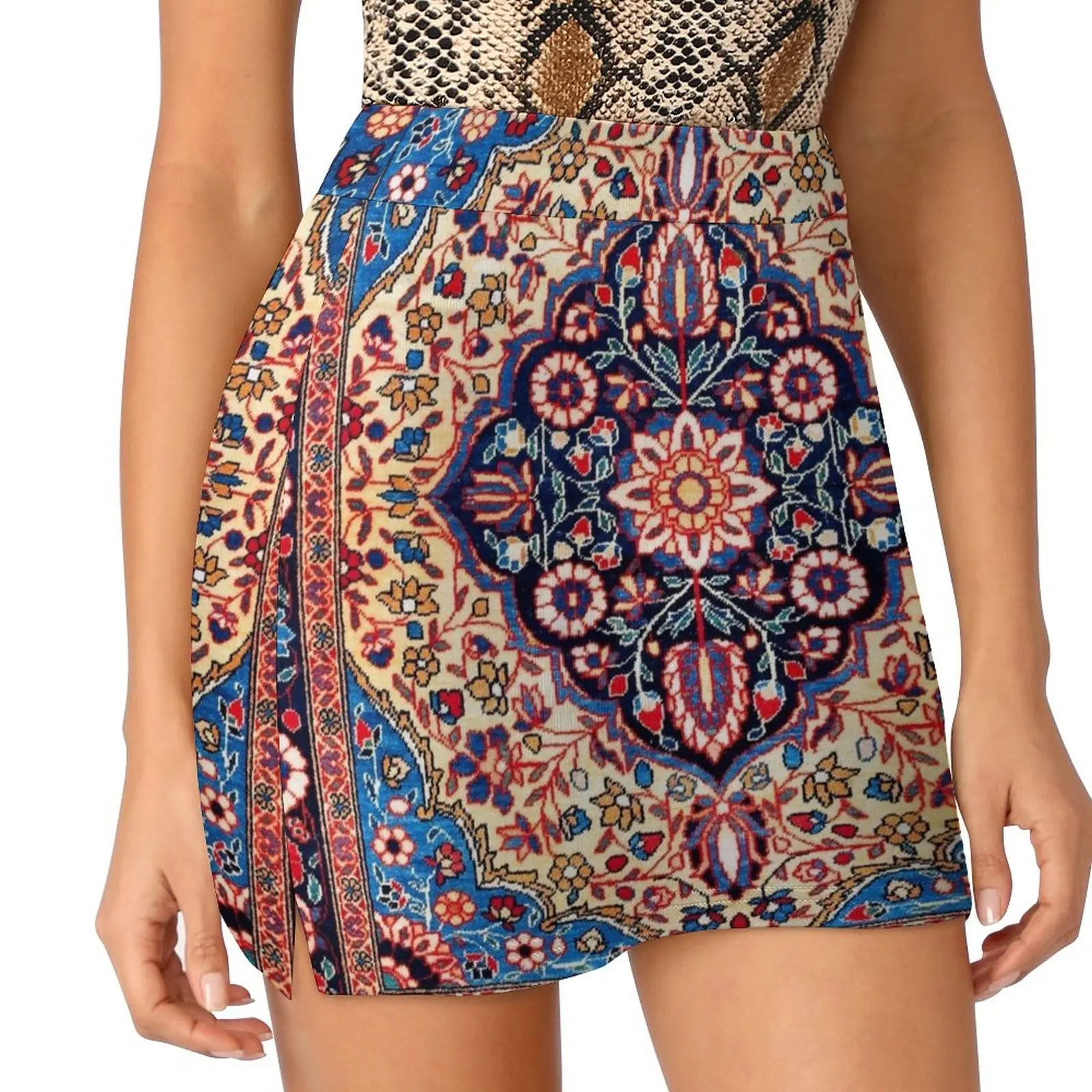 Kashan Central Persian Rug Print Light Proof Trouser Skirt Summer dress skirt sets