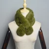 2025 New Women Winter Warm Real Rabbit Fur Scarf With Ball Casual Thick Female Fashion Genuine Fur Scarves Ladies Neck Warmer 5