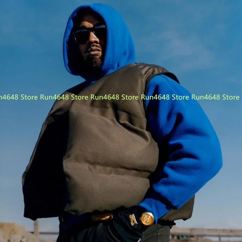 Hip Hop Double Wear Loose High Street Thickened Kanye Autumn/Winter Vest Coat