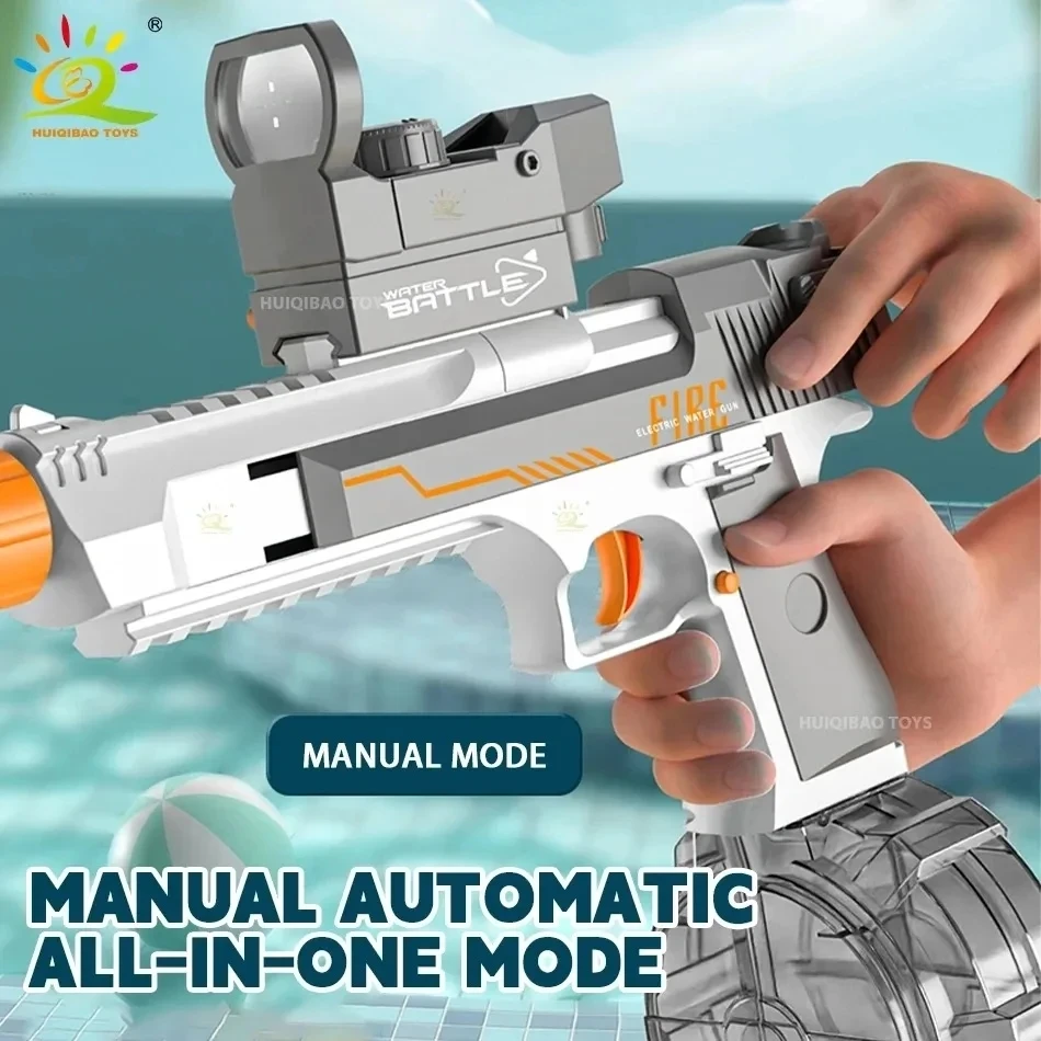 Desert Eagle Electric Auto Combat Light Linkage Water Gun Summer Outdoor Fantasy Fight Firing Shooting Toy for Children Boy Gift 2