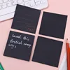 Creative Paper Black Sticky Notes with White Marker Pens Self Adhesive Memo Pad Posted It Notepad for School Office 6