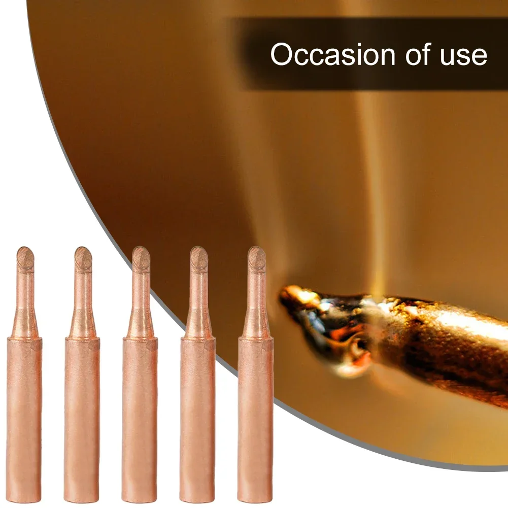 Soldering Iron Tips 5pcs 900M-T Copper Soldering Iron Tips Welding Tip Head Tools Electric Soldering Iron Tip For Lower Temperature