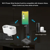 Tuya WiFi Dual Outlet 16A APP Smart Plug 2 in 1 Socket EU with Energy Metering Timer Function Works with Alexa Google Controlled - Image 3