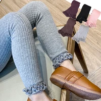 Kids Lace Pants Spring Fall Cotton Ribbed Girls Pants for Children Lace Legging Baby Trousers Soft Breathable Children Outfits 1