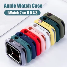 Screen Protector Cover For Apple Watch case 45mm 41mm 44mm 40mm 42mm 38mm Soft Full TPU Silicone Case for iWatch Series 7 6 5 4