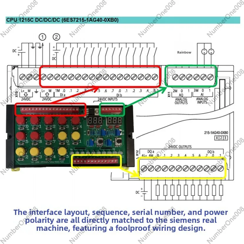 S7-1200 CPU 1211C/1212C/1214C/1215C용 SIM 1274 PLC IO 시뮬레이터, 8개 디지털 입력 스위치, 6개 LED 출력, 24V DC