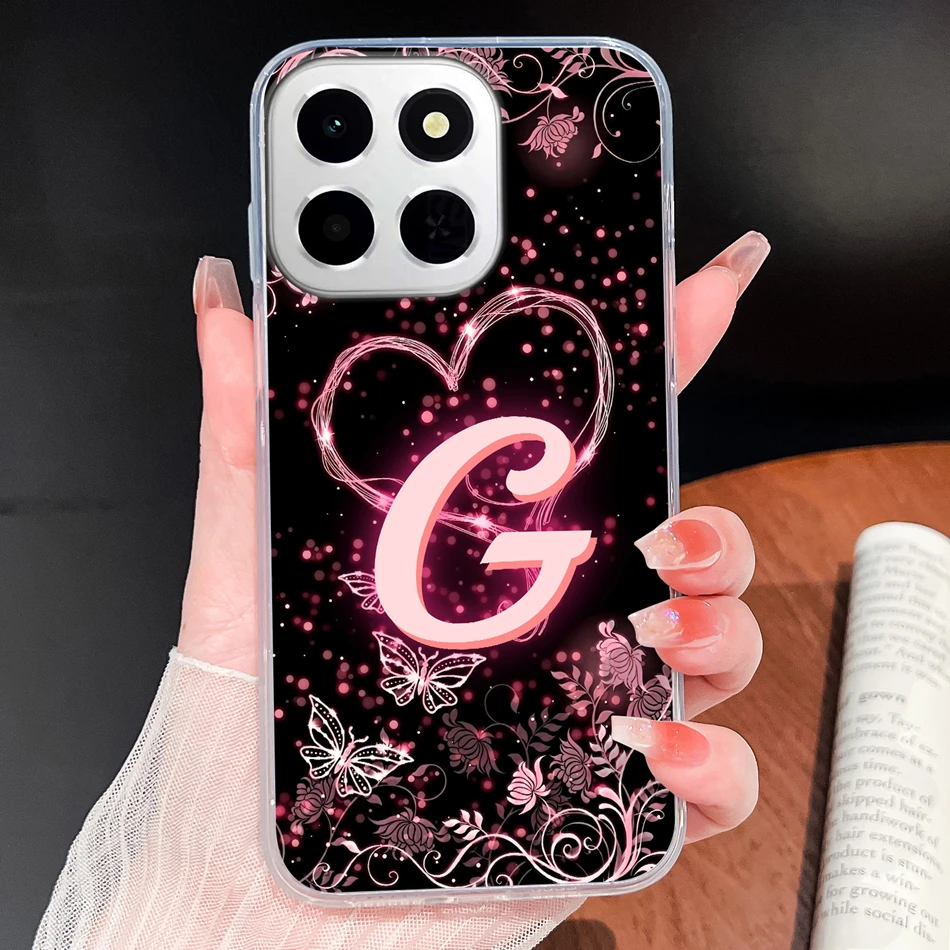 Pink Love Heart Soft TPU Silicone Transparent Phone Case Cover