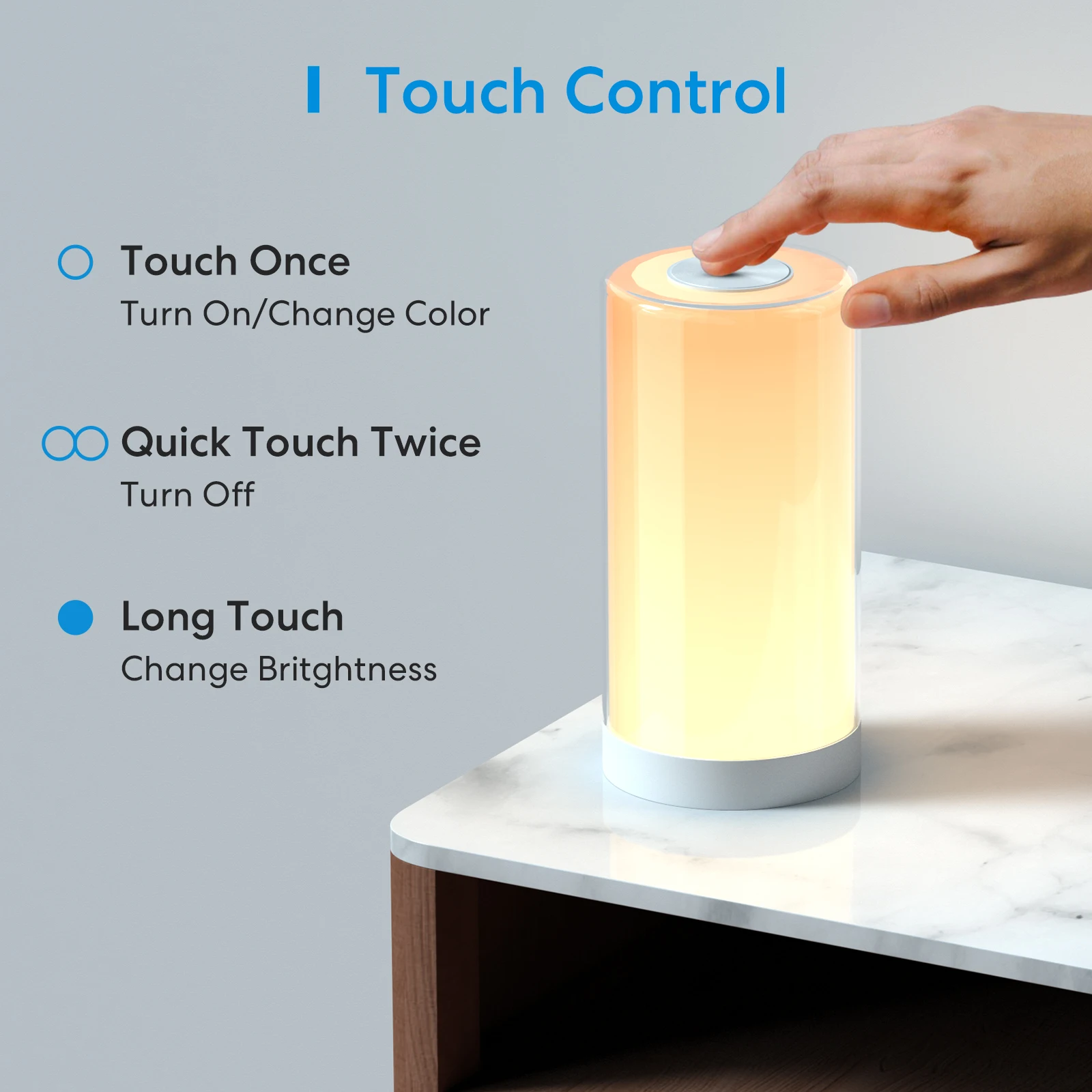 Meross HomeKit Smart Wi-Fi Table Lamp Ambient Light Dimmable RGB Colorful Bedside Lamp Work With Alexa Google Home SmartThings