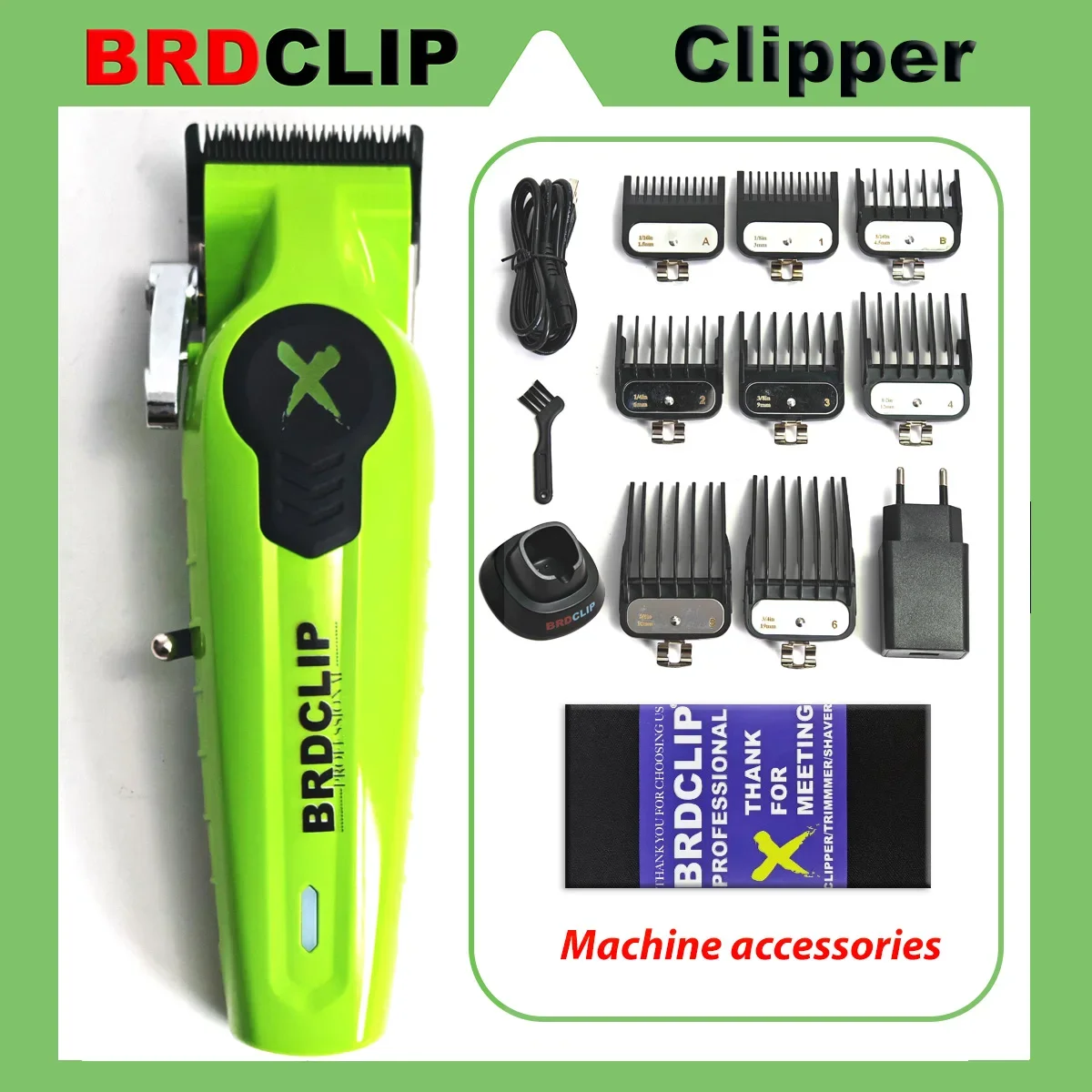 Professional Electric Hair Clipper Trimmer Shaver BRDCLIP X Series Set Gradient Salon Hair Styling Tool DLC Coated Fade Blade 4