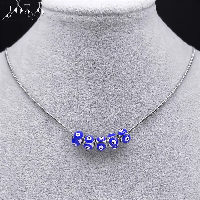 Vintage böse blaue Augen Perlen Anhänger Halskette für Frauen Edelstahl  türkische Augen Halsketten Glück Halsreif Schmuck Geschenk Ojo Turco -  AliExpress