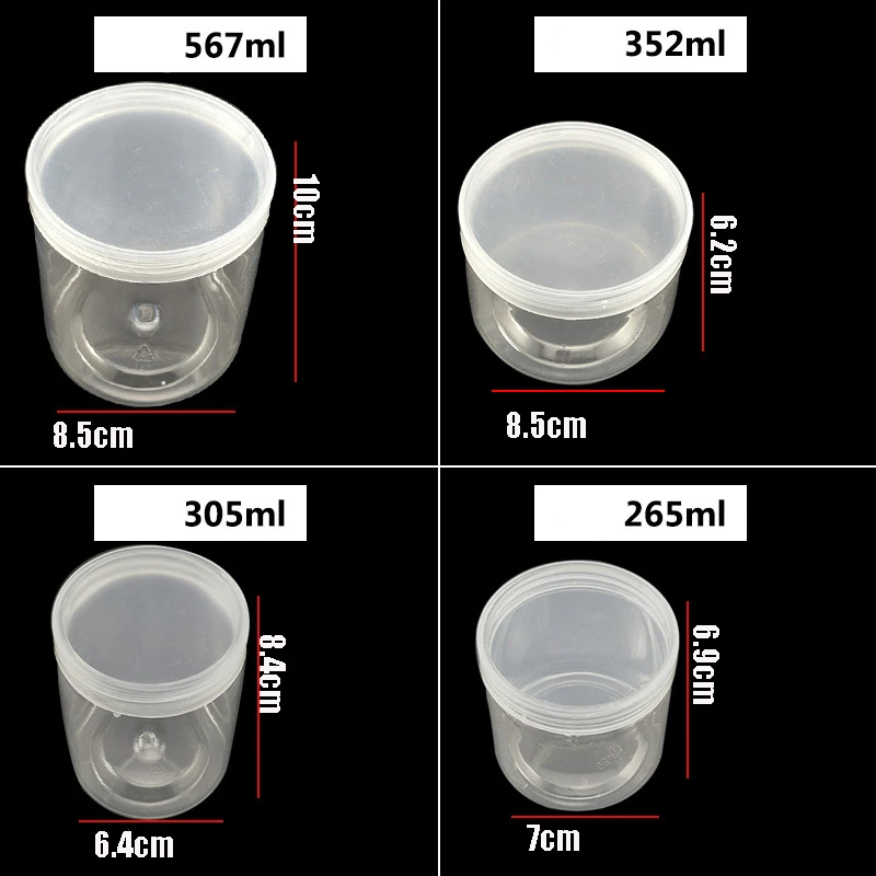 Round Plastic Storage Containers  Round Clear Plastic Container - 10pcs  Round Clear - Aliexpress