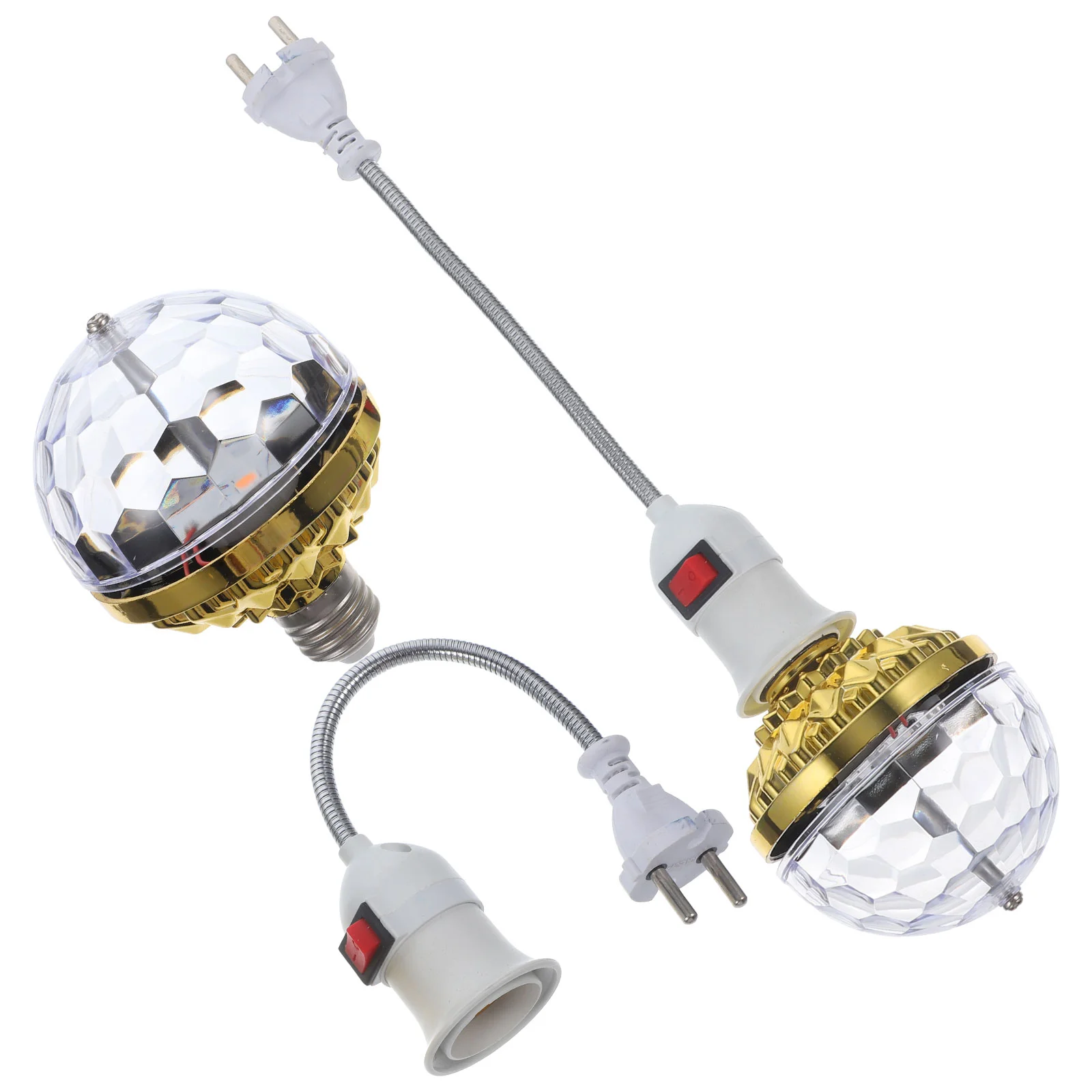 

2 Sets Colorful Ball Lights E27 Disco Bulb Rotating Rgb Bulbs Small Home High Strength Plastic LED Colored