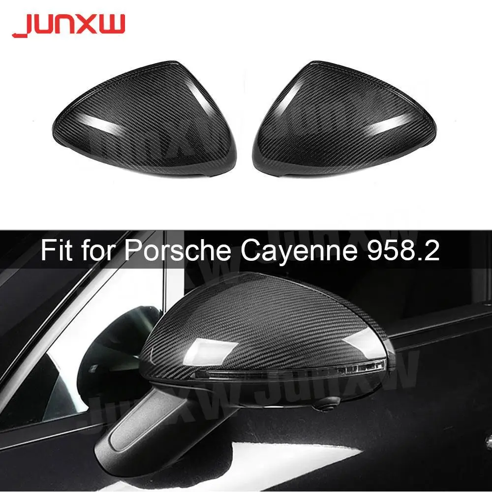 

Dry Carbon Door Side Rearview Mirror Covers Shell Trim For Porsche Cayenne 958.2 2015-2016 Without lane Assist