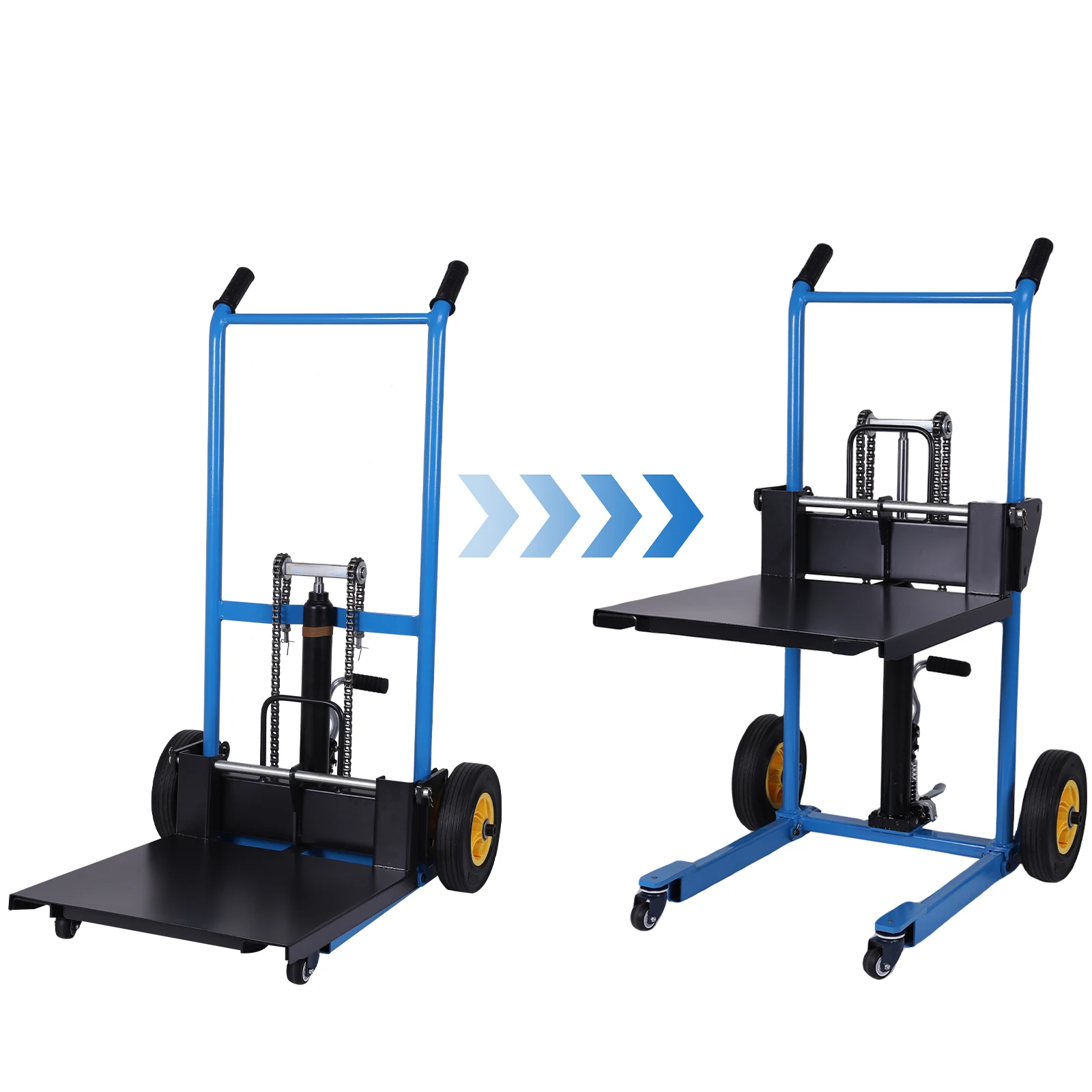 450 Lbs Pallet Jack Table Cart Swivel Casters Manual Forklift Material Stacker Portable Hand Pallet Truck Lift for Construction