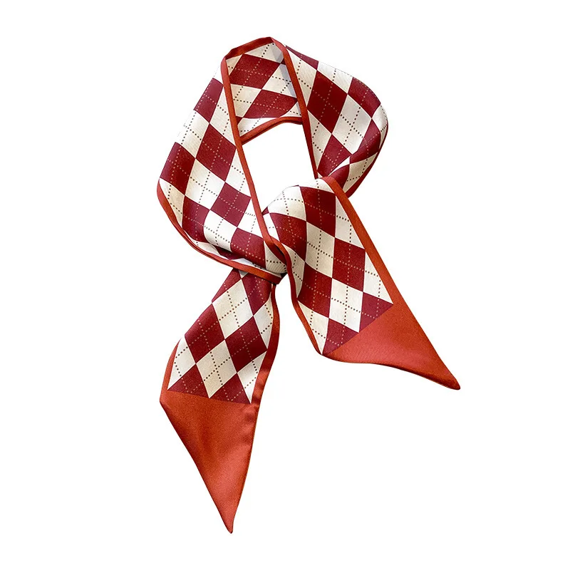 Red Double-layer Satin Long Scarf Silk Scarf Hair Band Ribbon Tied-up Hair Long Bow Vintage Satin Ribbon Accessories Women