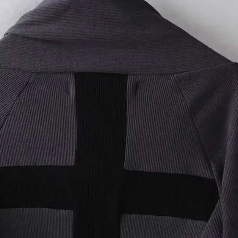 HKSH Spring Summer Dark Punk Knitted Trench Men Tide Over Knee Robe Chic Hooded Windbreaker Cotton Wizarding Cloak Gothic HK3850