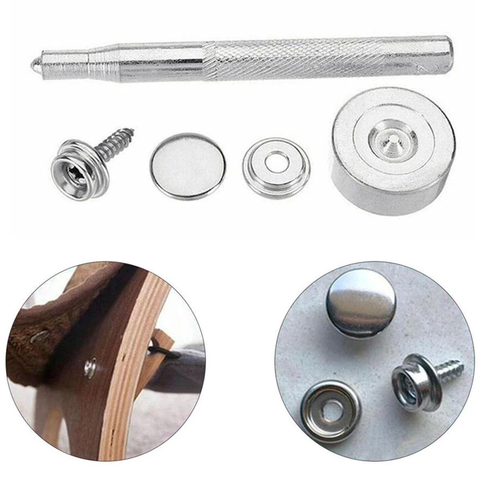Universal Metal Screws Snaps For Tent Professional Boat Cover Buckle With Setting Tool For Awnings