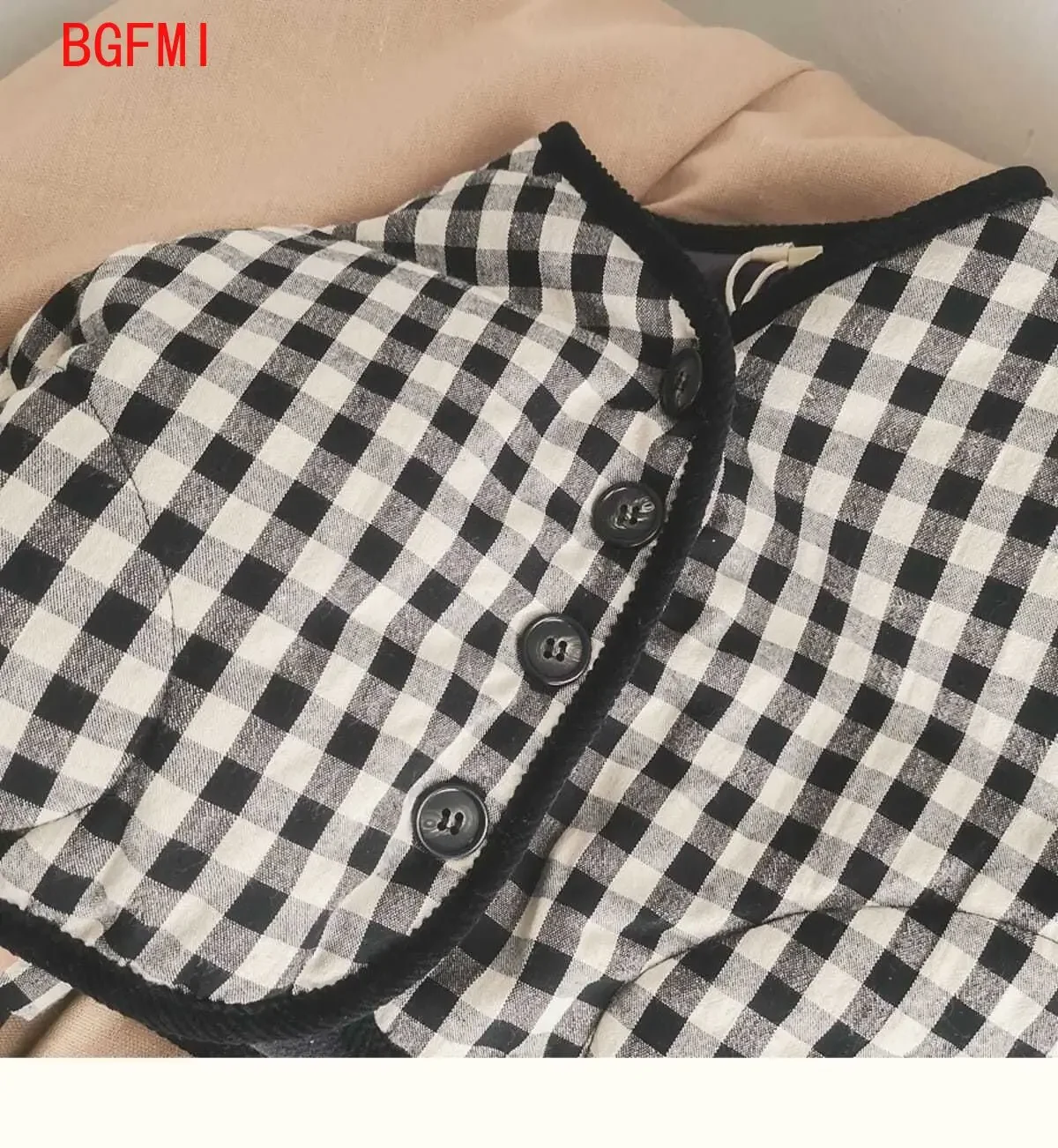 Korean Autumn Winter Children Long Sleeve Warm Jacket Casual Girls Lattice Coat Boys Fleece Jacket Infant Clothes