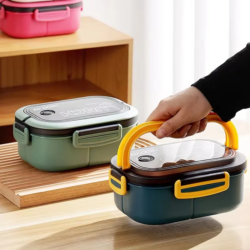 Kitchen Supplies: Single-layer, Double-layer Portable Fruit Food Box, Lunch Box with Fork Spoon and Spoon Preservation Box 1