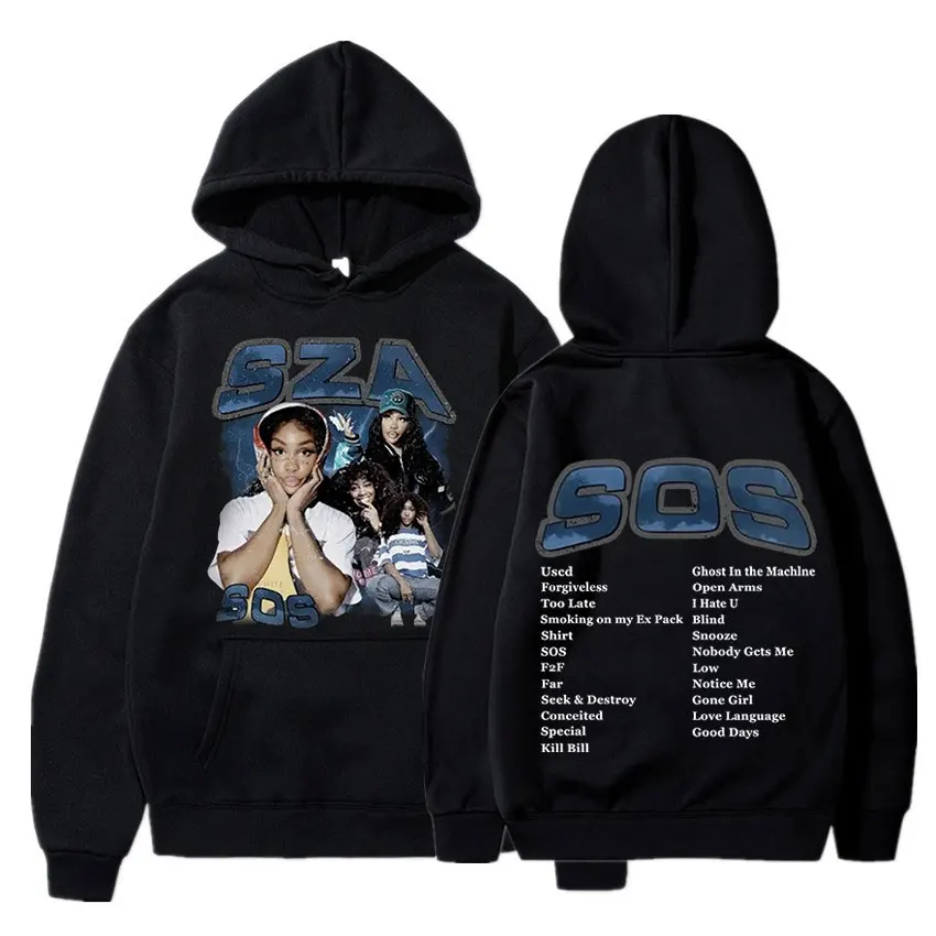 

Singer Sza Music Album Sos Graphic Hoodie Menyythk Hop Hoodies Women's Hoodie 2023 New Autumn Boys' Coat Rapper Long Sleeve Tops