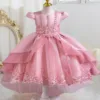 Stunning Cap Sleeves Beaded Embroidered Flower Girl Birthday Party Formal Pageant Dance Party Dress Dress 1