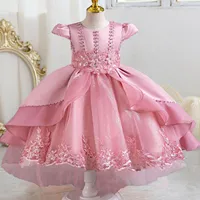 Stunning Cap Sleeves Beaded Embroidered Flower Girl Birthday Party Formal Pageant Dance Party Dress Dress 1