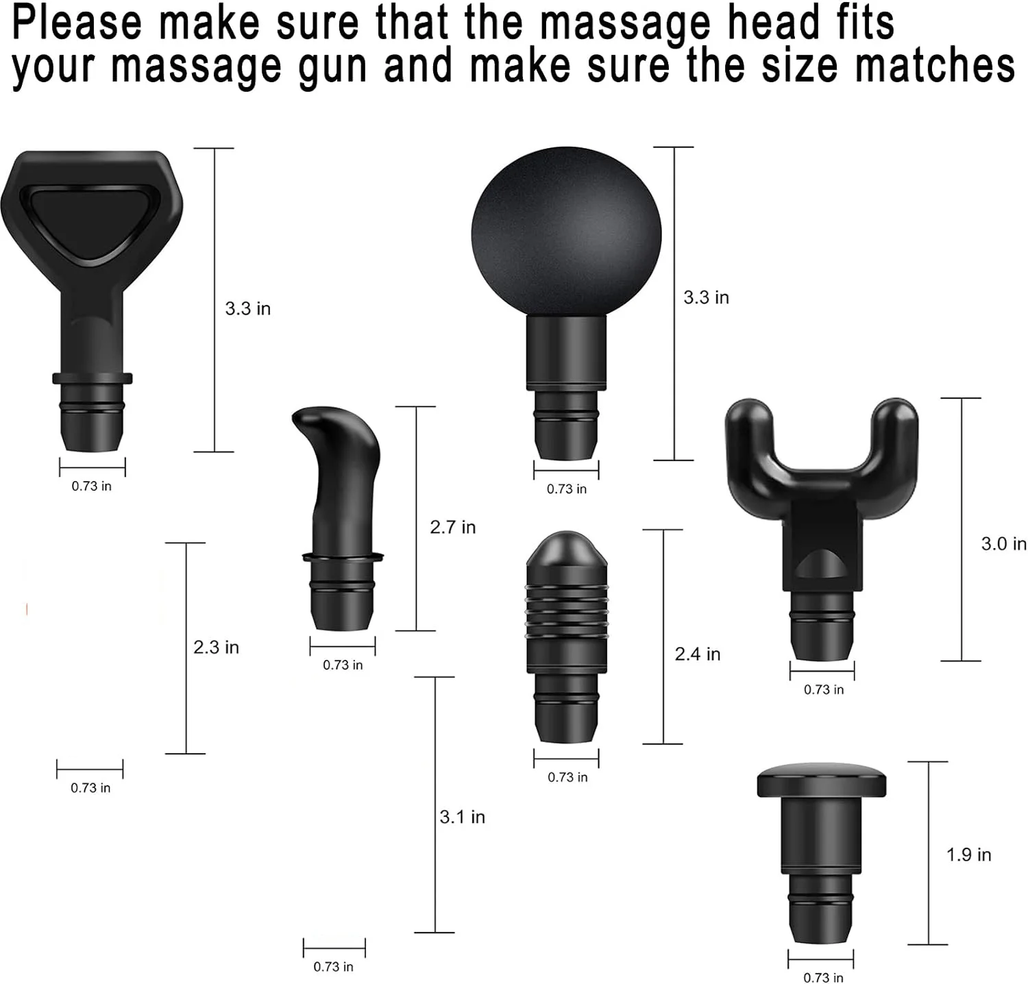 Massage Gun Heads Accessories Vibration Head for Fascia Gun Percussion Vibrators 18mm Connecting Rod Diameter 1