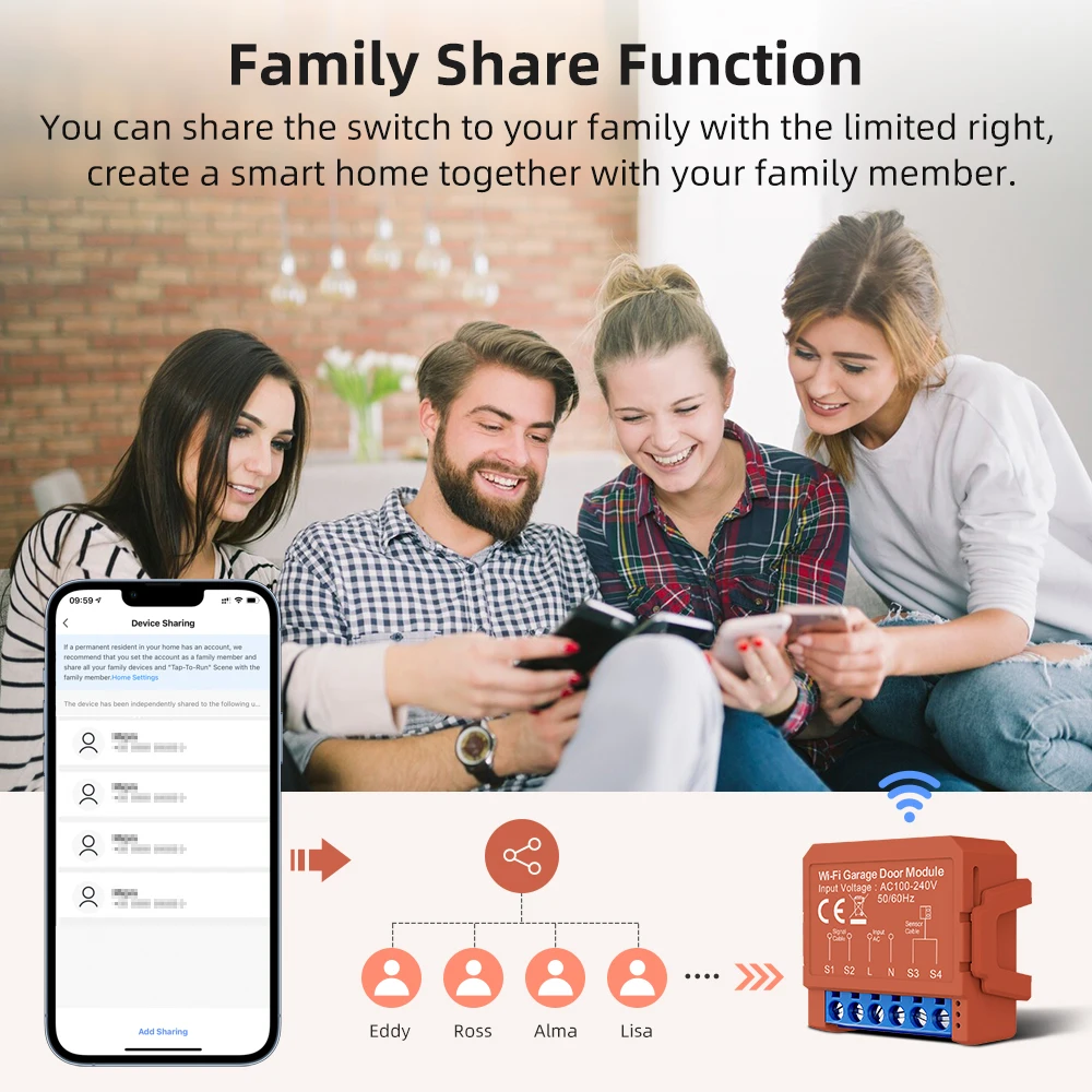 Tuya Smart WiFi Garage Door Module Switch Door Opener Controller Smart Life APP