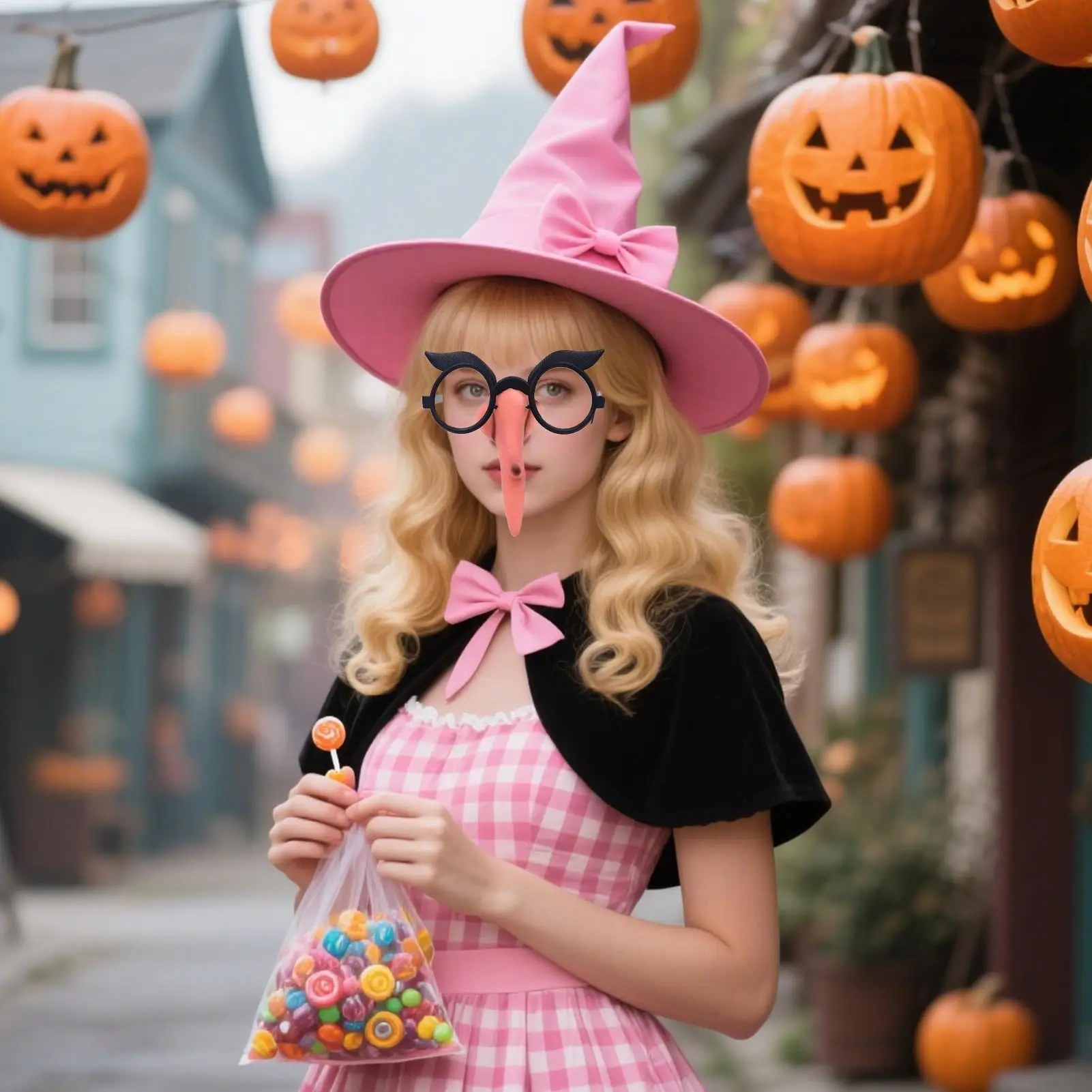 Hexennase mit Langem Schnabel, Halloween-Kostümrequisite, Hexenparty-Cosplay, Hexennase mit Brille, Hexennase-Kostümrequisiten, Schminkbrille – Detail 13