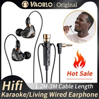 Karaoke HiFi Wired Headphones With Mic Singing Living Headset 3.5mm AUX Heavy Bass Noice Cancelling Earphone 1.2M 3M KTV Music 2