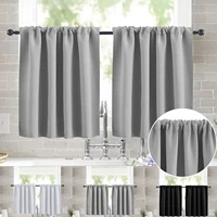 1Panel Short Tier Sheer Curtains Kitchen Drapes Rod Pocket Non-See-Through Window Curtains for Bathroom/ Cortinas Rusticas 1