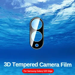 Premium 3D Black Tempered Glass Curved Camera Protector (1 - 3 Pack) - Samsung S25 Edge (1 Piece)