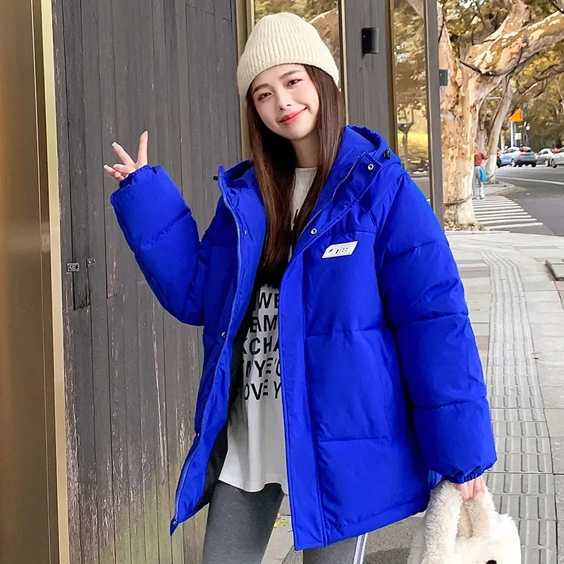 2023 New Fashion Versatile Simple Hickened Down Cotton Coat Women's Winter Top Korean Loose Cotton Coat Cold Warm Cotton Coat