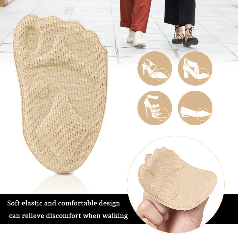 Shoe Insoles Forefoot Pads Toe Pads Forefoot Cushion Women Forefoot Half Insoles for Shoes Shoe Size Reduce Insert Shoe Pads Comfort High Heels Toe Protector Cushion Foot Care Pad