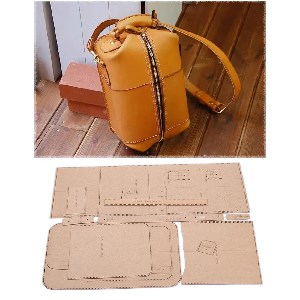 heavy duty kraft paper sewing pattern leather craft big size shoulder bag die cutting template 38.5x26cm