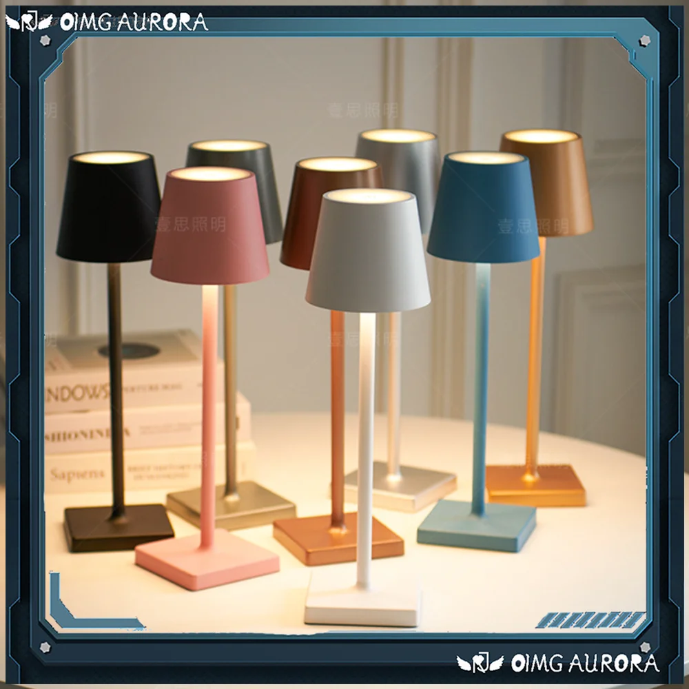 

All-aluminum Rechargeable Table Lamp USB Modern Minimalist Touch Dimmer LED Home Learn To Read Bedside Decoration Night Light