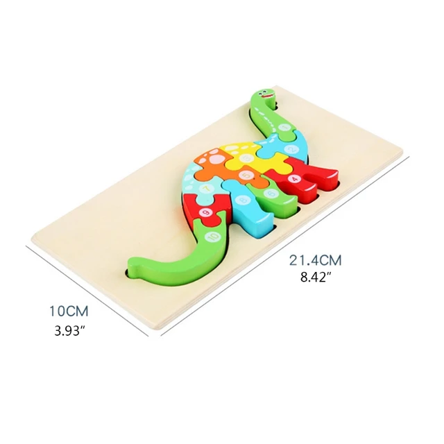 1 Set Children's Wooden Puzzles Bright Colors and Shapes Children's Educational Toys for 1-2-3 Years Old Boys and Girls 6