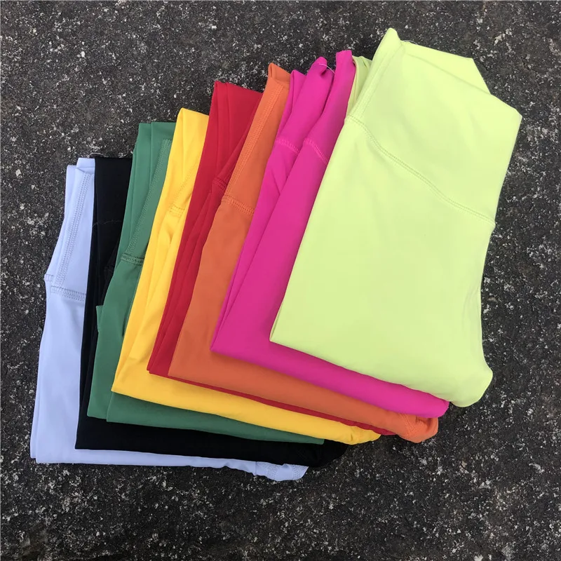 Solid Color 2.0 Soft Tights Women Yoga Leggings Tight Hight Waist Gym Sports Pant Compression Support Comprehensive Training Jog