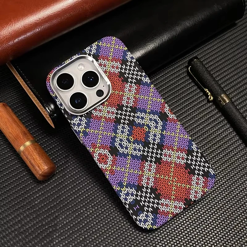 Sleek Carbon Fiber Texture Phone Case with Magsafe & Alloy Lens Cover