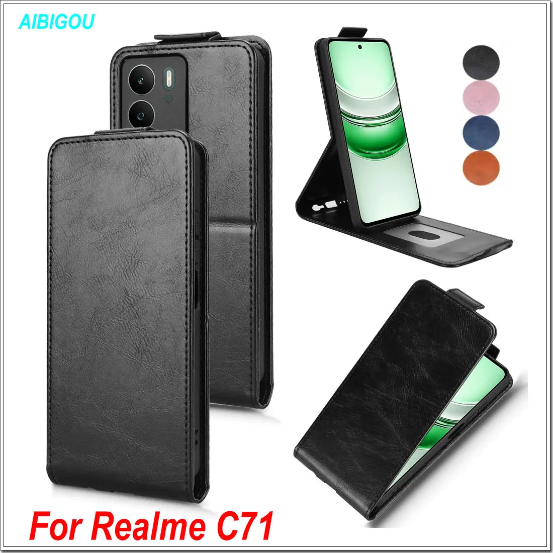 Luxury Retro Leather Flip Case with Card Holder and Stand - Full Cover