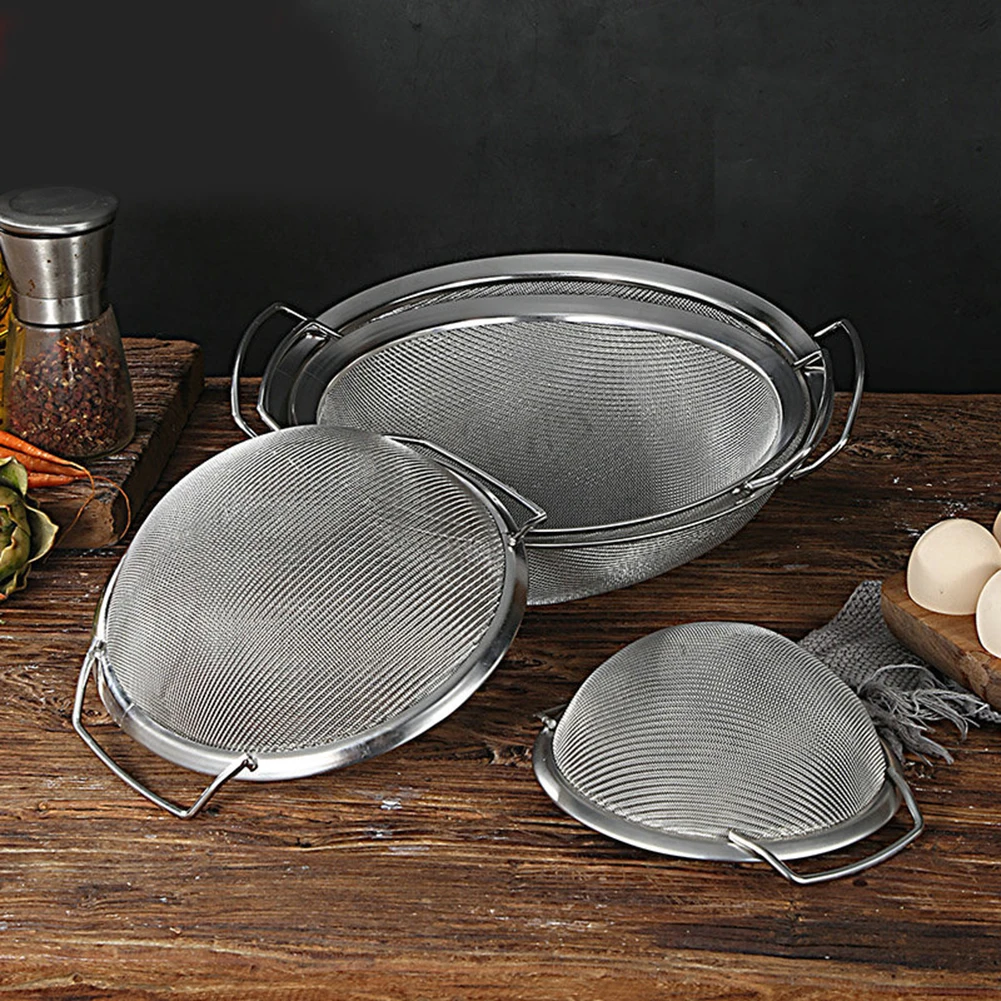 Kitchen Sink Strainer Filter Double Handle Flour Sieve Filter Kitchen Tidy Various Styles Filters Wide Range Uses Sink Filter Kitchen Sink Filter Sink Strainer