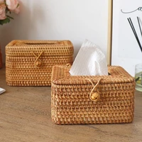 Elegant Handmade Rattan Tissue Box Napkin Storage Container Desktop Toilet Paper Dispenser for Home Office 2